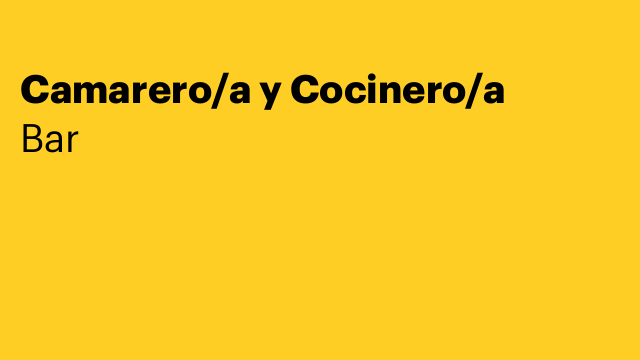 Camarero/a y Cocinero/a