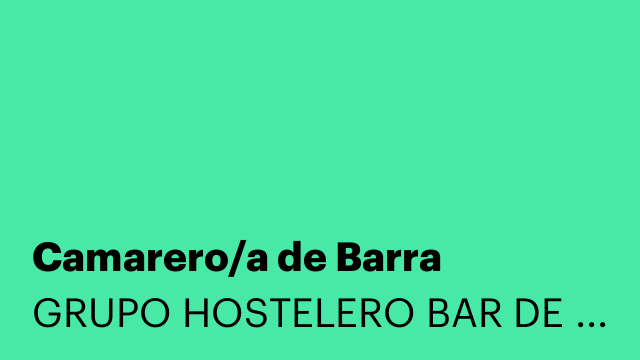 Camarero/a de Barra