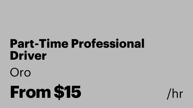 Part-Time Professional Driver