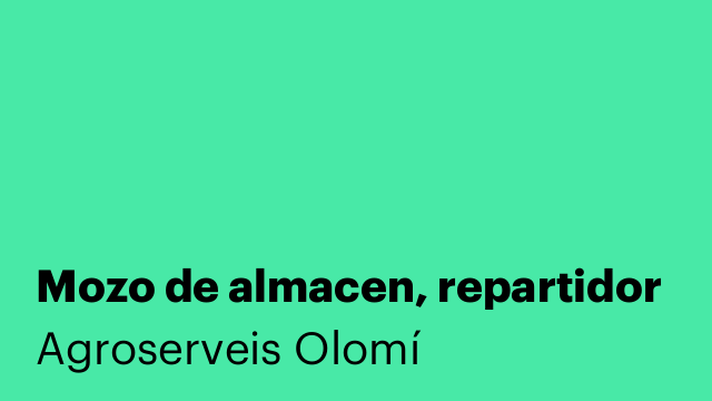 Mozo de almacen, repartidor