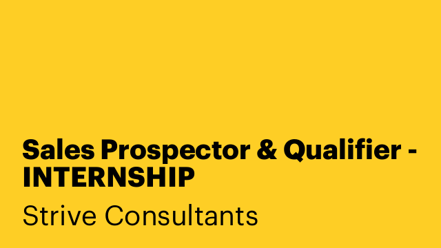 Sales Prospector & Qualifier - INTERNSHIP