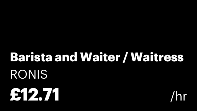 Barista and Waiter / Waitress