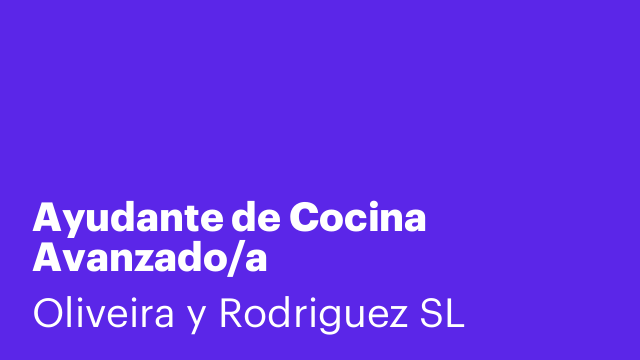Ayudante de Cocina Avanzado/a