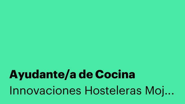 Ayudante/a de Cocina