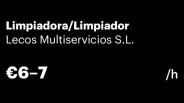 Limpiadora/Limpiador