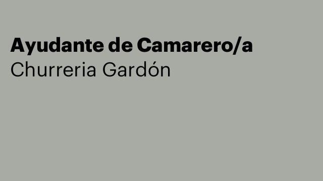 Ayudante de Camarero/a