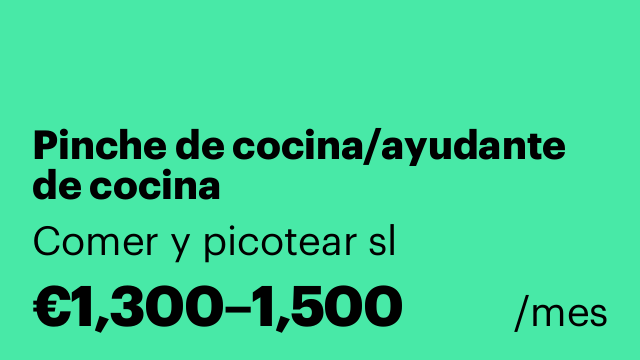 Pinche de cocina/ayudante de cocina