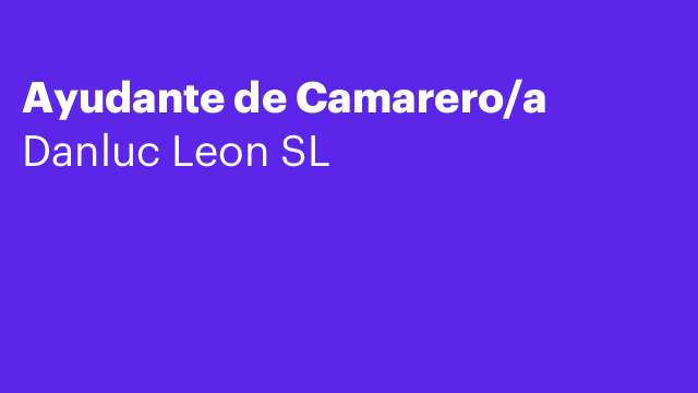 Ayudante de Camarero/a