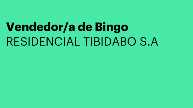 Vendedor/a de Bingo