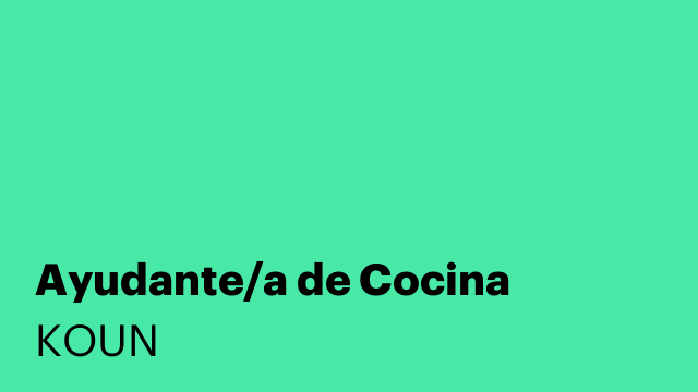 Ayudante/a de Cocina