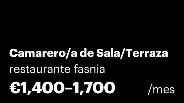 Camarero/a de Sala/Terraza