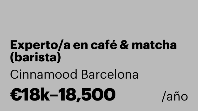 Experto/a en café & matcha (barista)