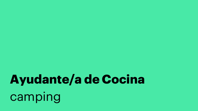 Ayudante/a de Cocina