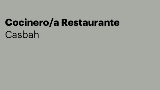 Cocinero/a Restaurante
