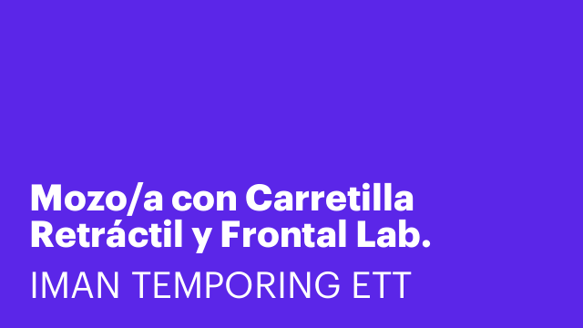 Mozo/a con Carretilla Retráctil y Frontal Lab.