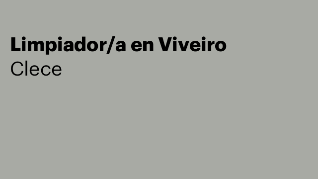Limpiador/a en Viveiro