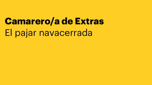 Camarero/a de Extras
