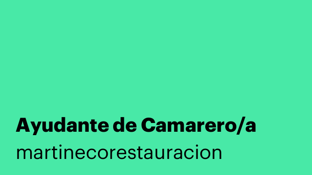 Ayudante de Camarero/a