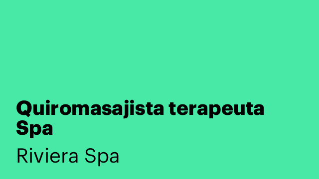Quiromasajista terapeuta Spa