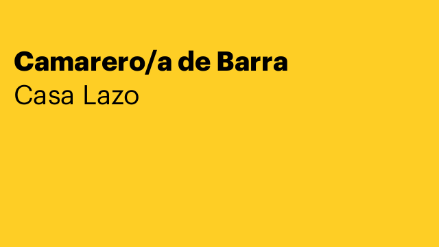 Camarero/a de Barra