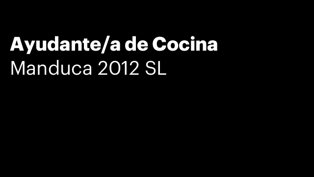 Ayudante/a de Cocina