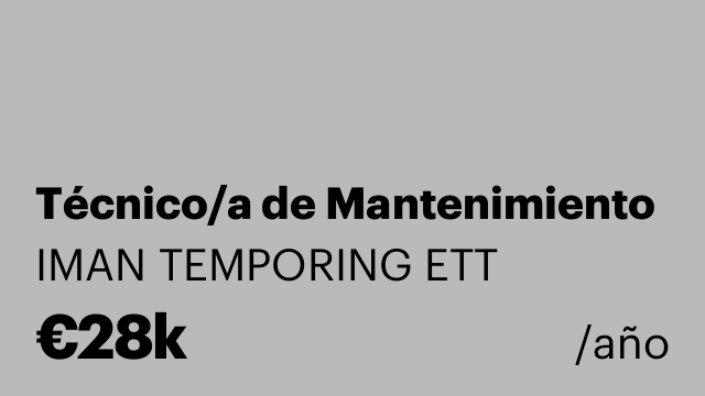 Técnico/a de Mantenimiento