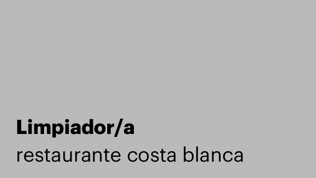 Limpiador/a