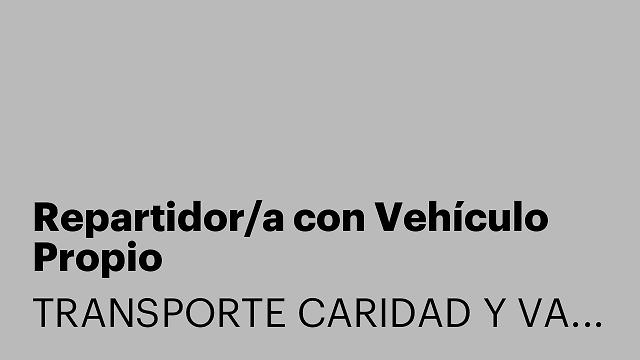 Repartidor/a con Vehículo Propio
