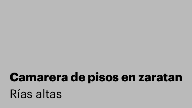 Camarera de pisos en zaratan