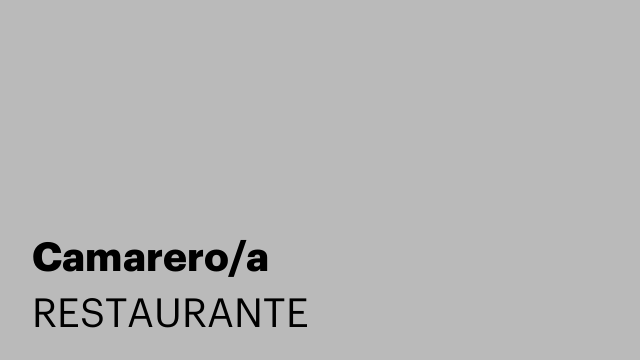 Camarero/a