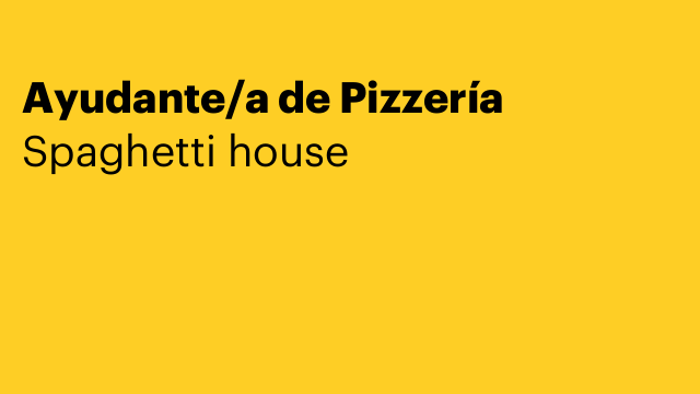 Ayudante/a de Pizzería