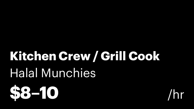 Kitchen Crew / Grill Cook