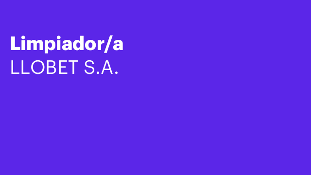 Limpiador/a