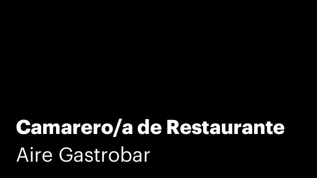 Camarero/a de Restaurante
