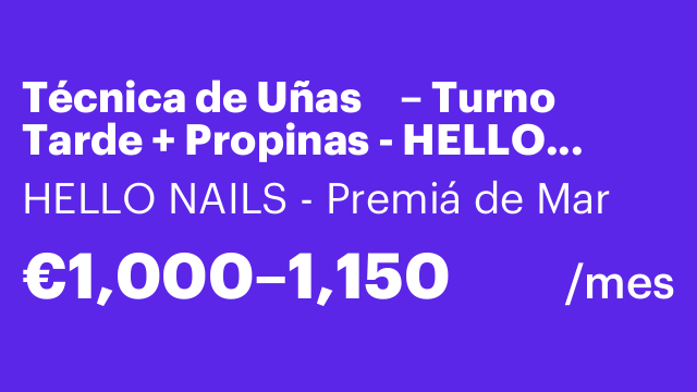 Técnica de Uñas 💅 – Turno Tarde + Propinas - HELLO NAILS