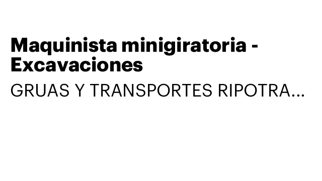 Maquinista minigiratoria - Excavaciones