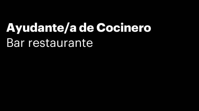 Ayudante/a de Cocinero