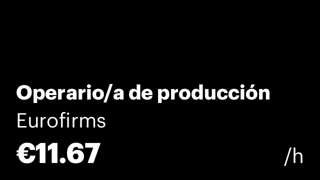 Operario/a de producción