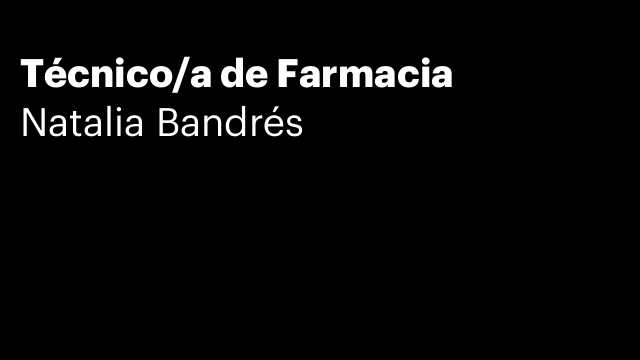 Técnico/a de Farmacia