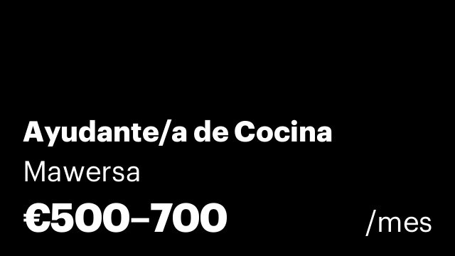 Ayudante/a de Cocina
