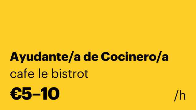 Ayudante/a de Cocinero/a