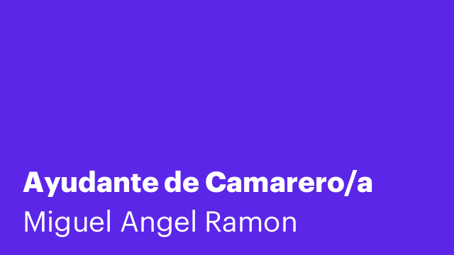 Ayudante de Camarero/a