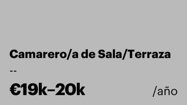 Camarero/a de Sala/Terraza