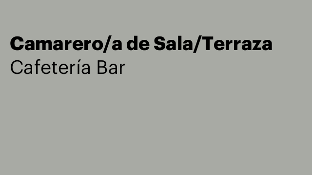 Camarero/a de Sala/Terraza