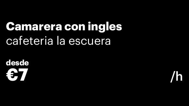 Camarera con ingles