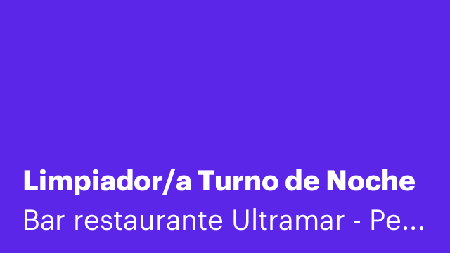 Limpiador/a Turno de Noche