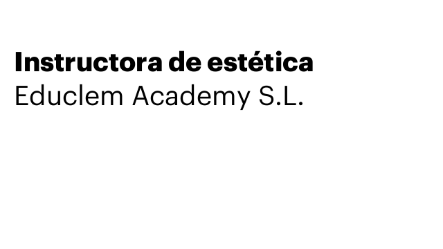 Instructora de estética