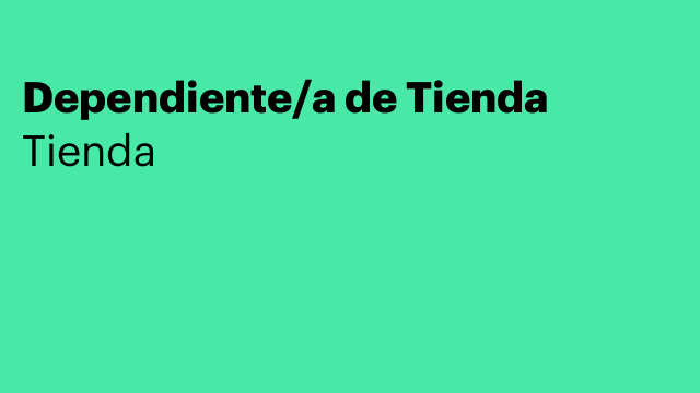 Dependiente/a de Tienda