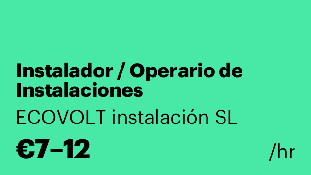Instalador / Operario de Instalaciones
