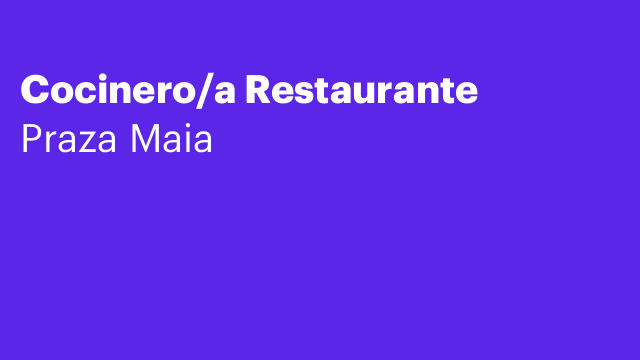 Cocinero/a Restaurante